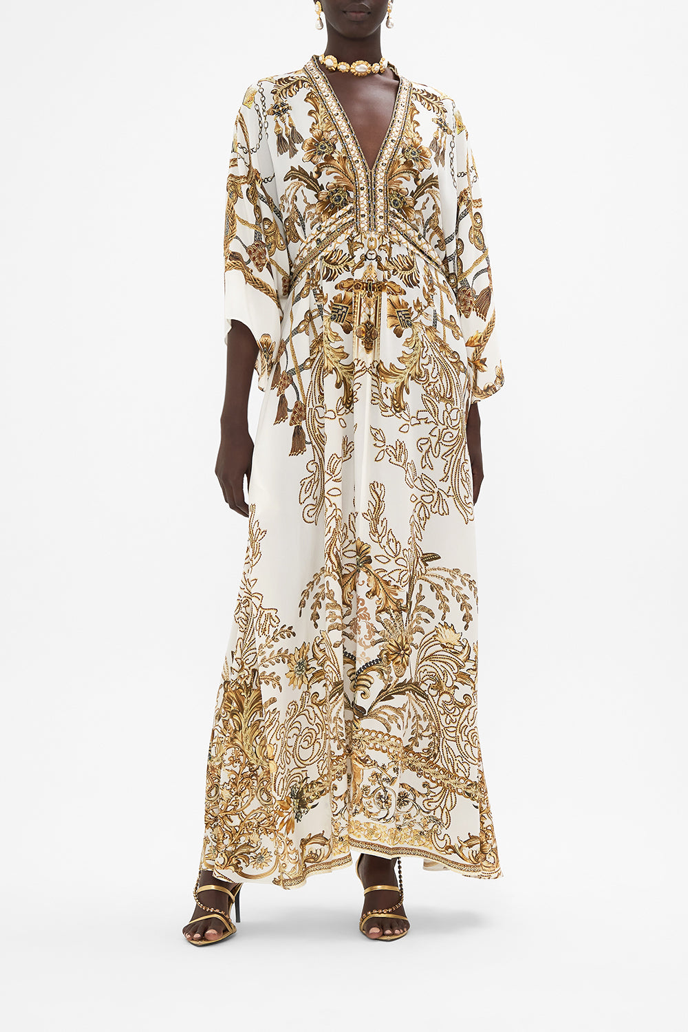 Waist Tie Long Kaftan Road To Richesse print by CAMILLA