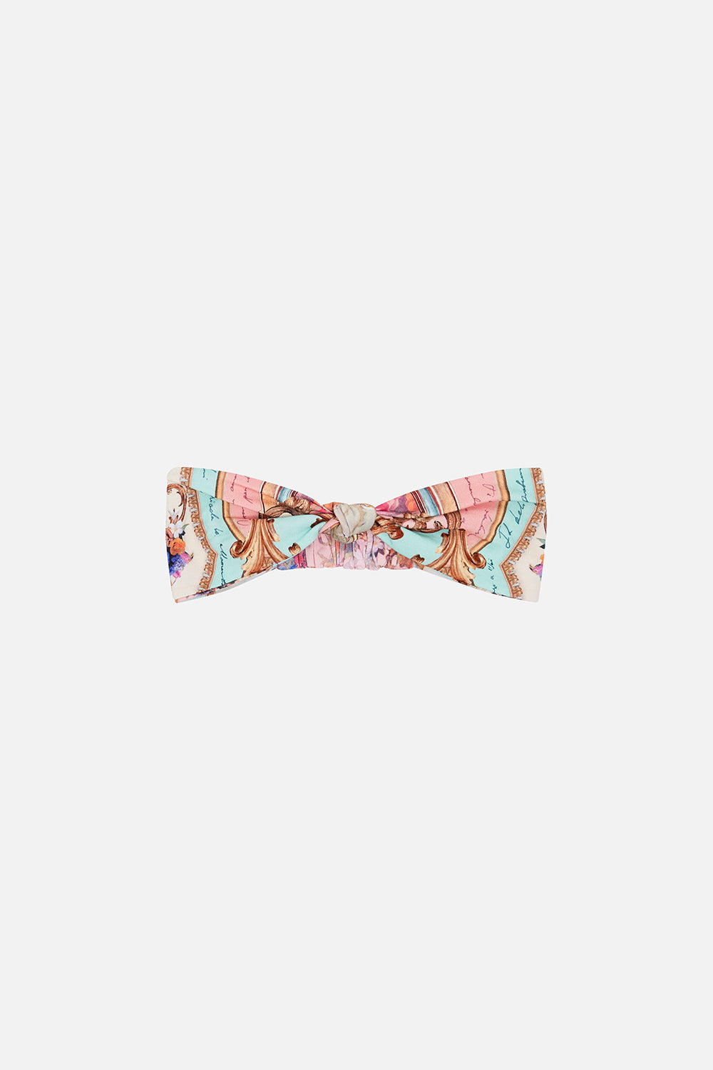 Product view of MILLA BY CAMILLA kids headband in Letters From The Pink Room print