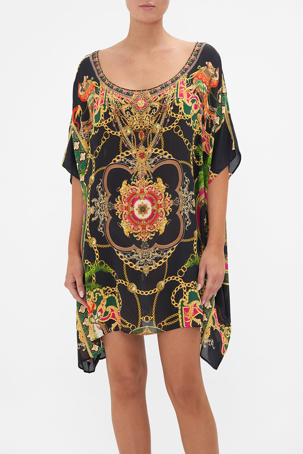 SHORT ROUND NECK KAFTAN JEALOUSY AND JEWELS