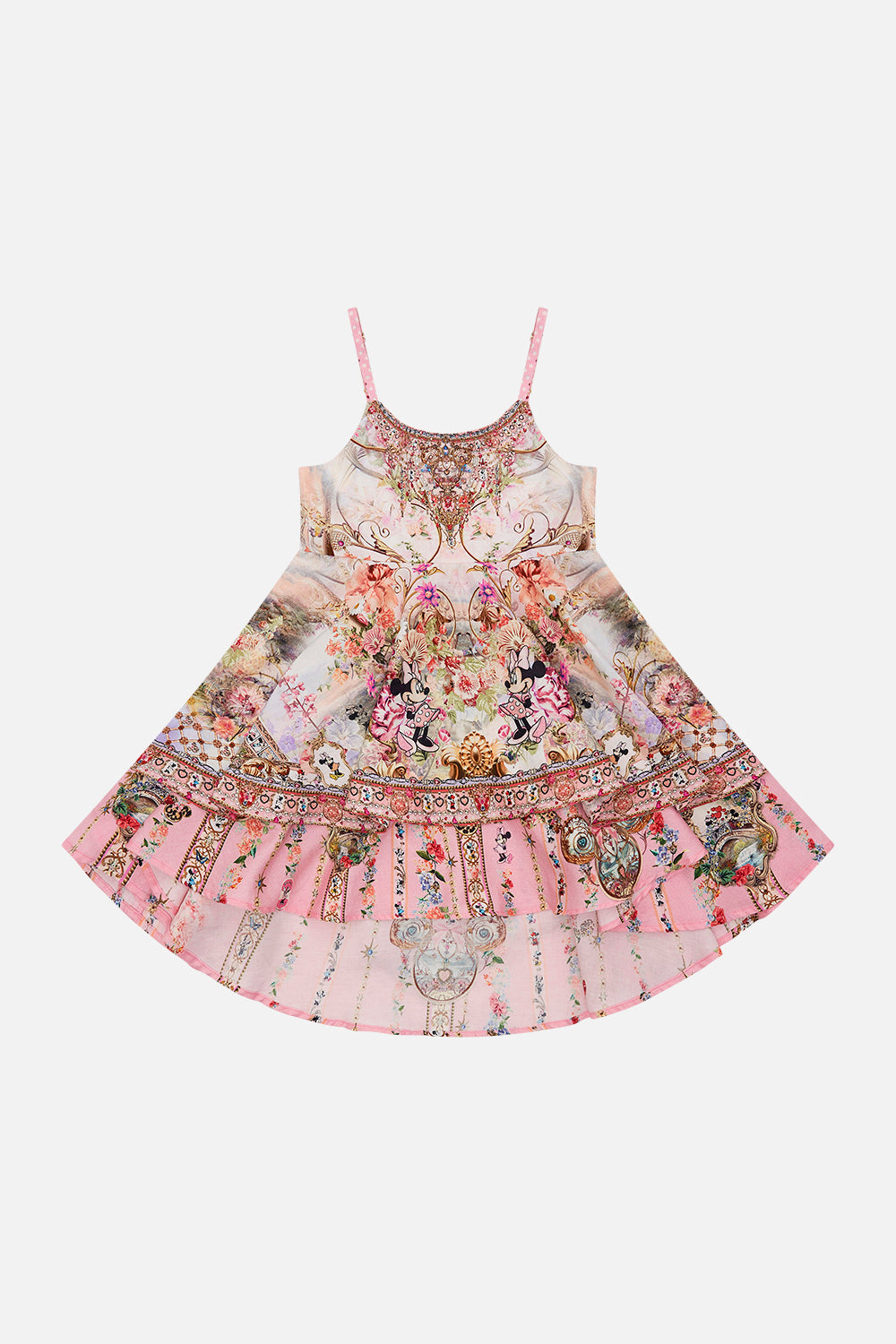 KIDS ROUND NECK TIERED DRESS 4-10 MINNIE MOUSE MAGIC