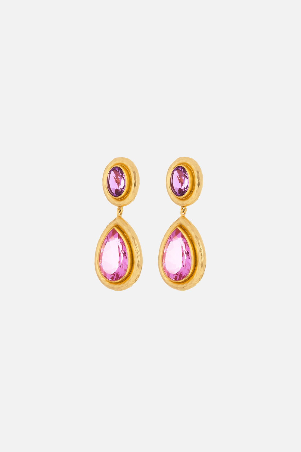 SANTORINI AMETHEST AND QUARTZ EARRINGS MULTI