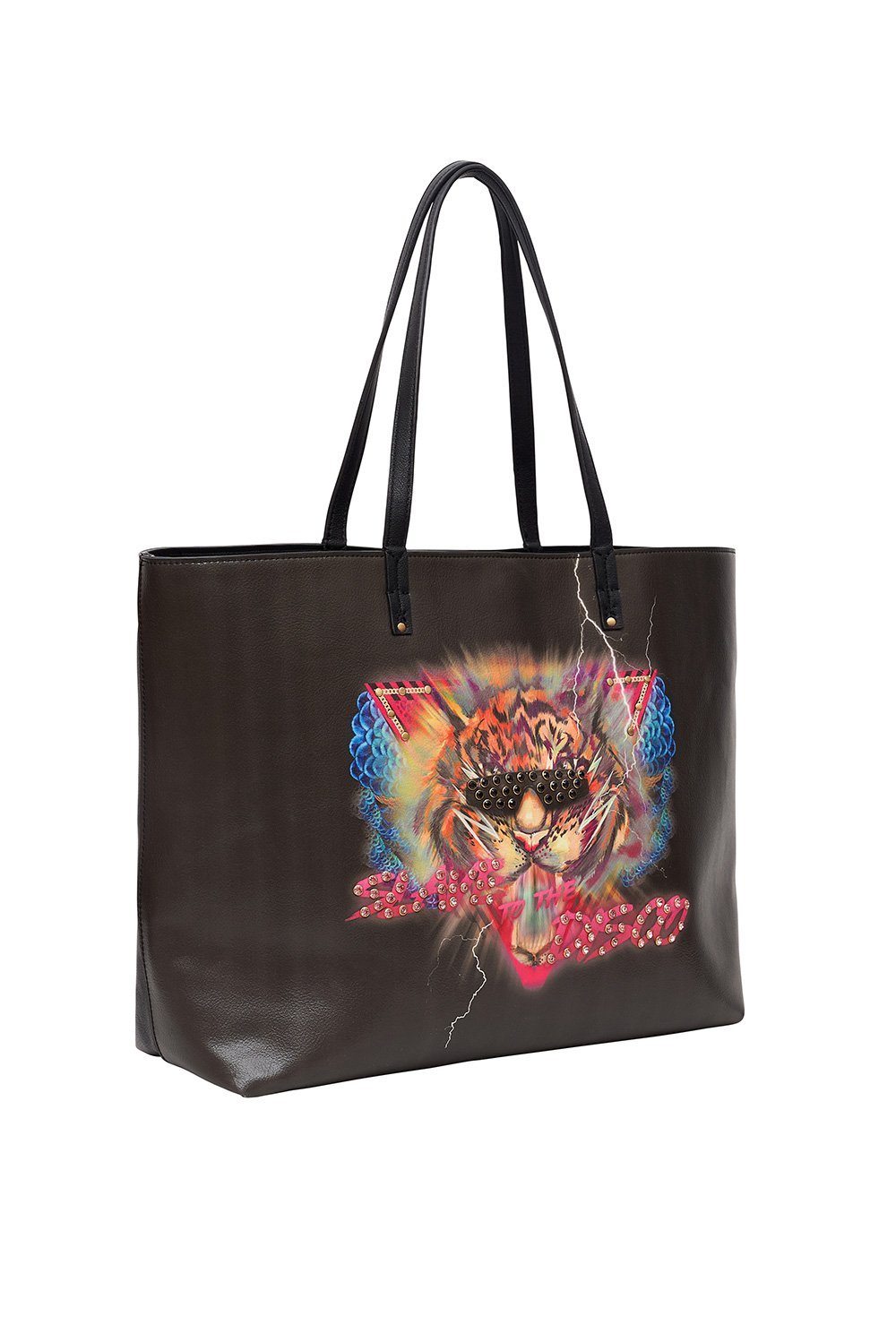 VEGAN LEATHER EAST WEST TOTE SLAVE TO THE RHYTHM