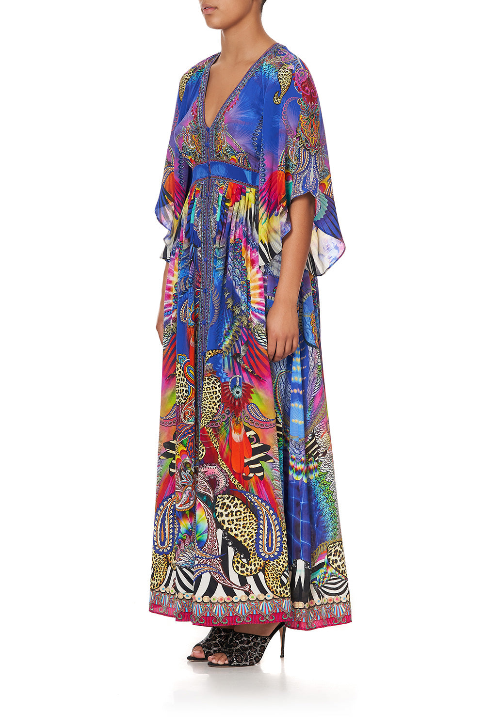 LONG DRESS WITH SMOCKED WAIST PSYCHEDELICA