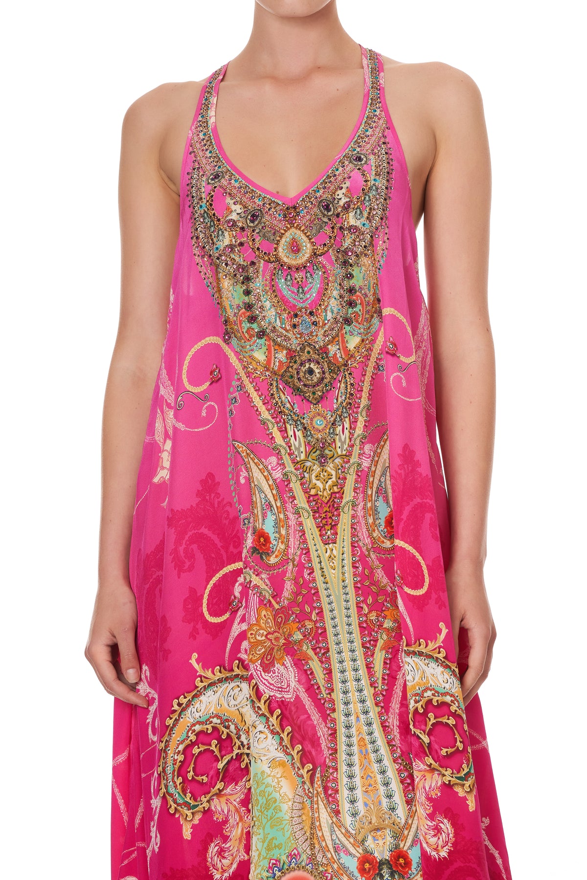 V NECK RACERBACK DRESS RAINBOW RHYTHM