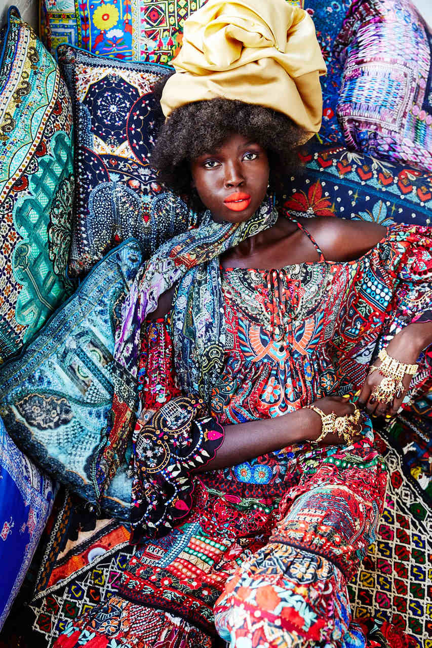 QUEEN ALIKA DROP SHOULDER TOP W INSERTS