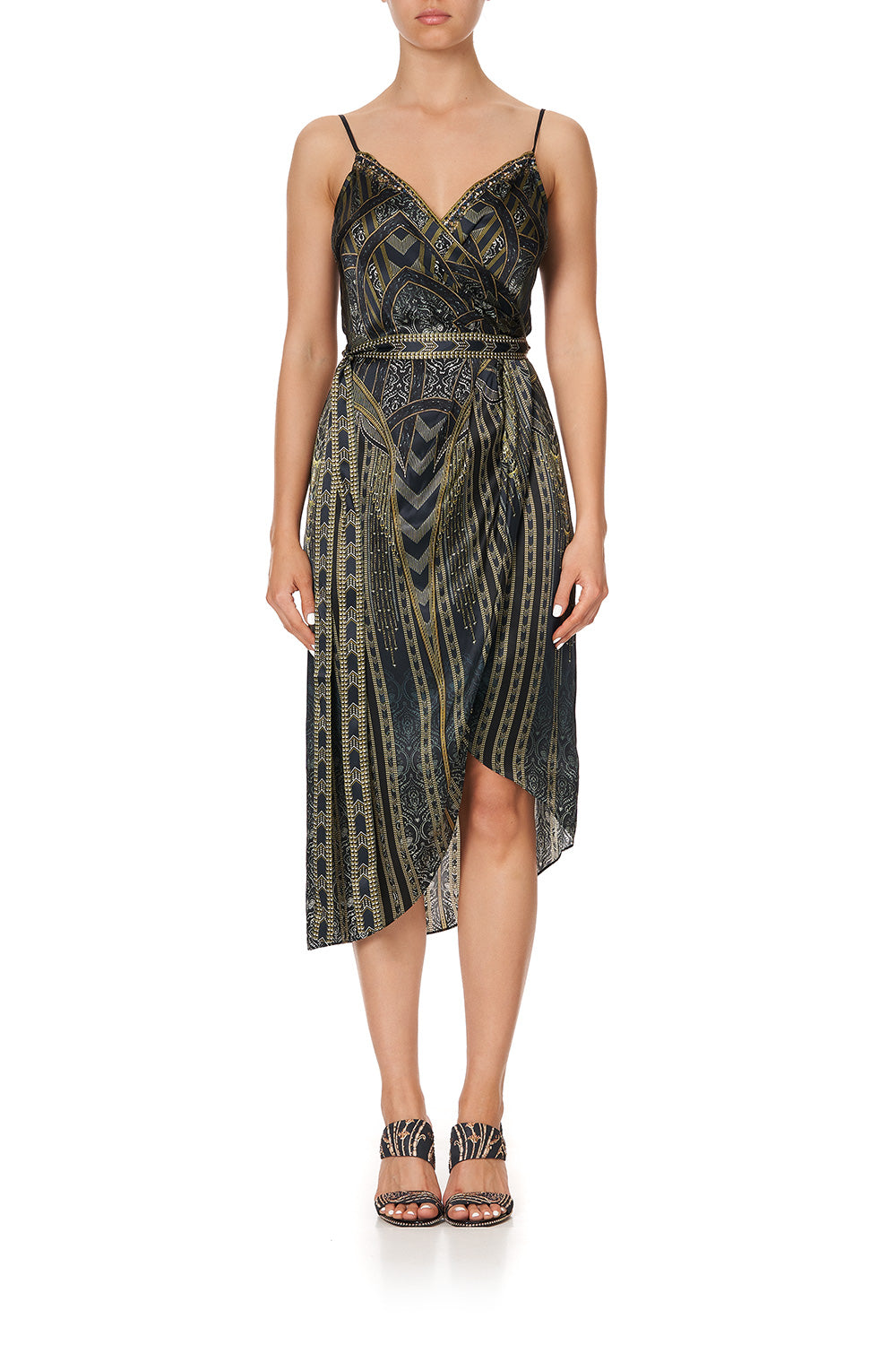 ASYMMETRICAL WRAP DRESS WITH STRAPS GREAT SCOTT