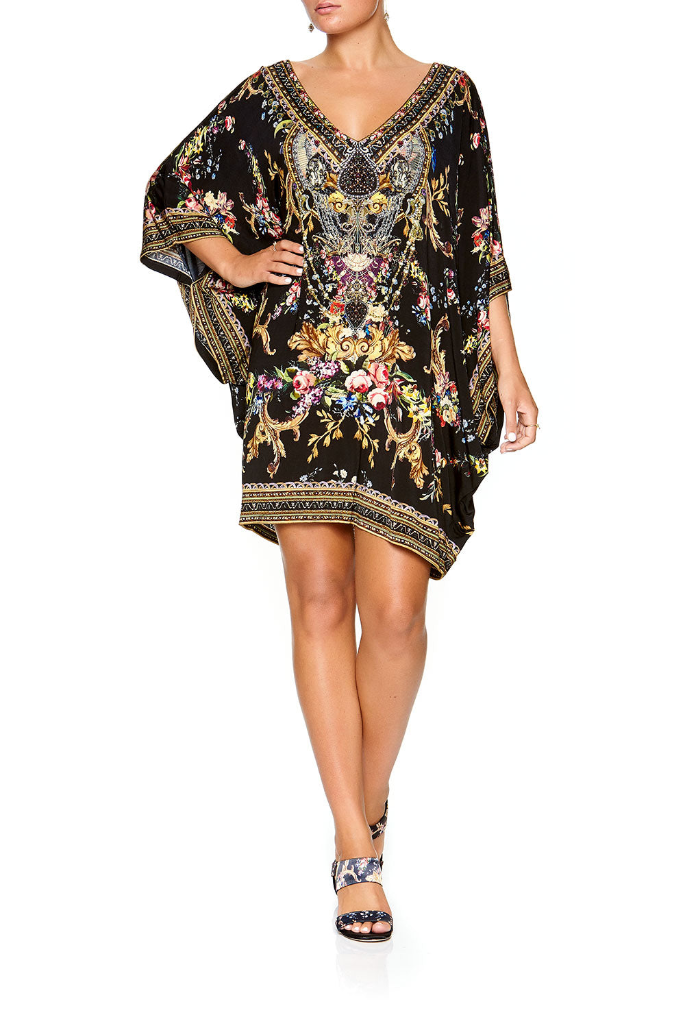 CAMILLA BAT SLEEVE DRESS FRIEND IN FLORA