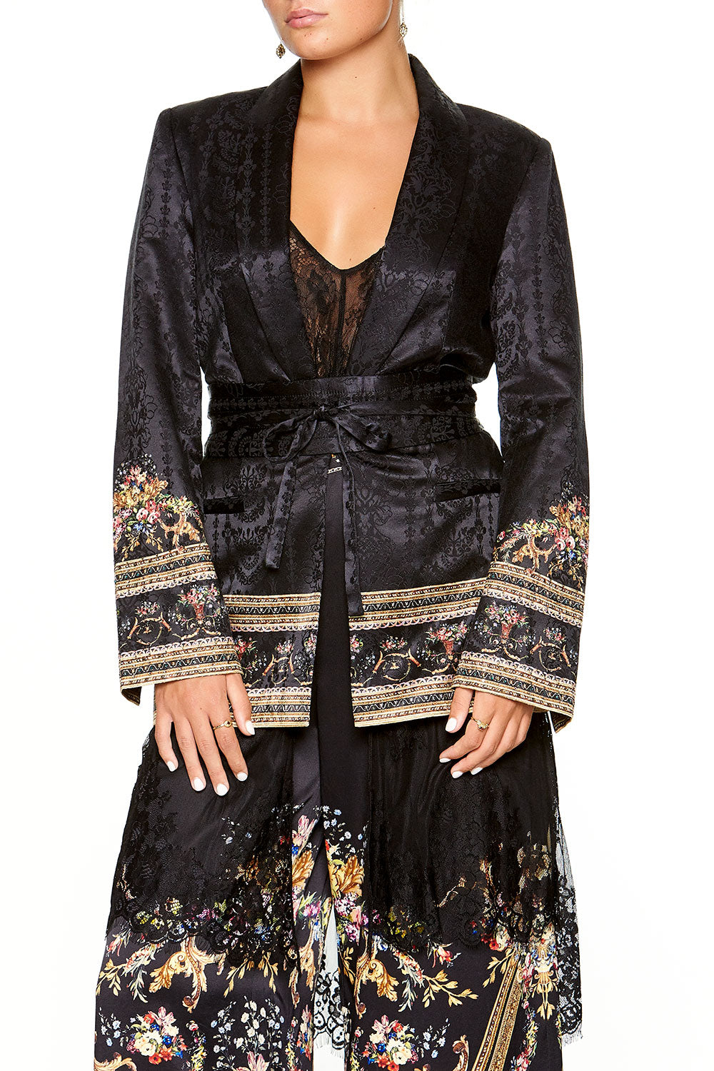 CAMILLA BLAZER WITH CHIFFON CONTRAST FRIEND IN FLORA