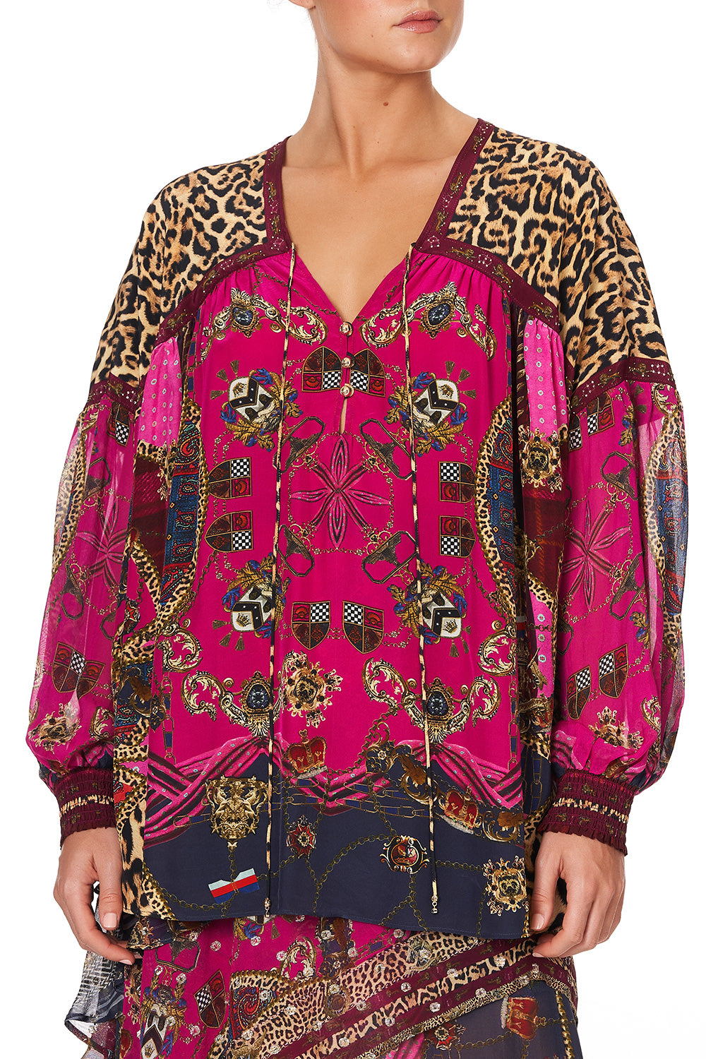 BLOUSON BLOUSE WITH NECK TIE DINING HALL DARLING