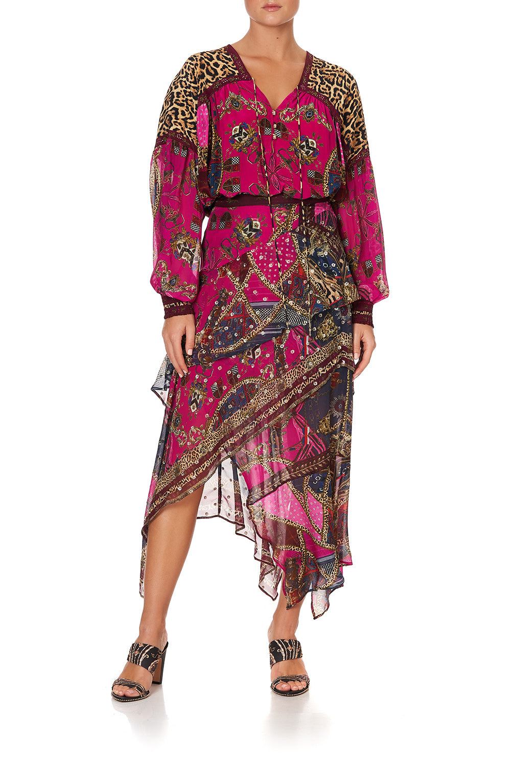 BLOUSON BLOUSE WITH NECK TIE DINING HALL DARLING