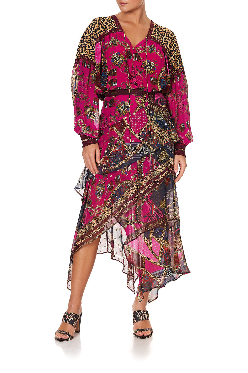 BLOUSON BLOUSE WITH NECK TIE DINING HALL DARLING