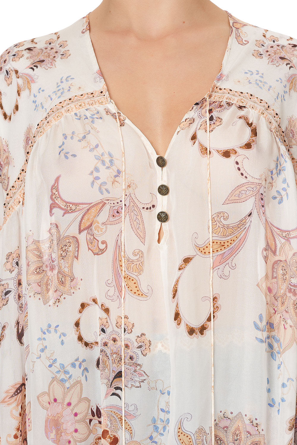 BLOUSON BLOUSE WITH NECK TIE MARRAKESH MAIDEN