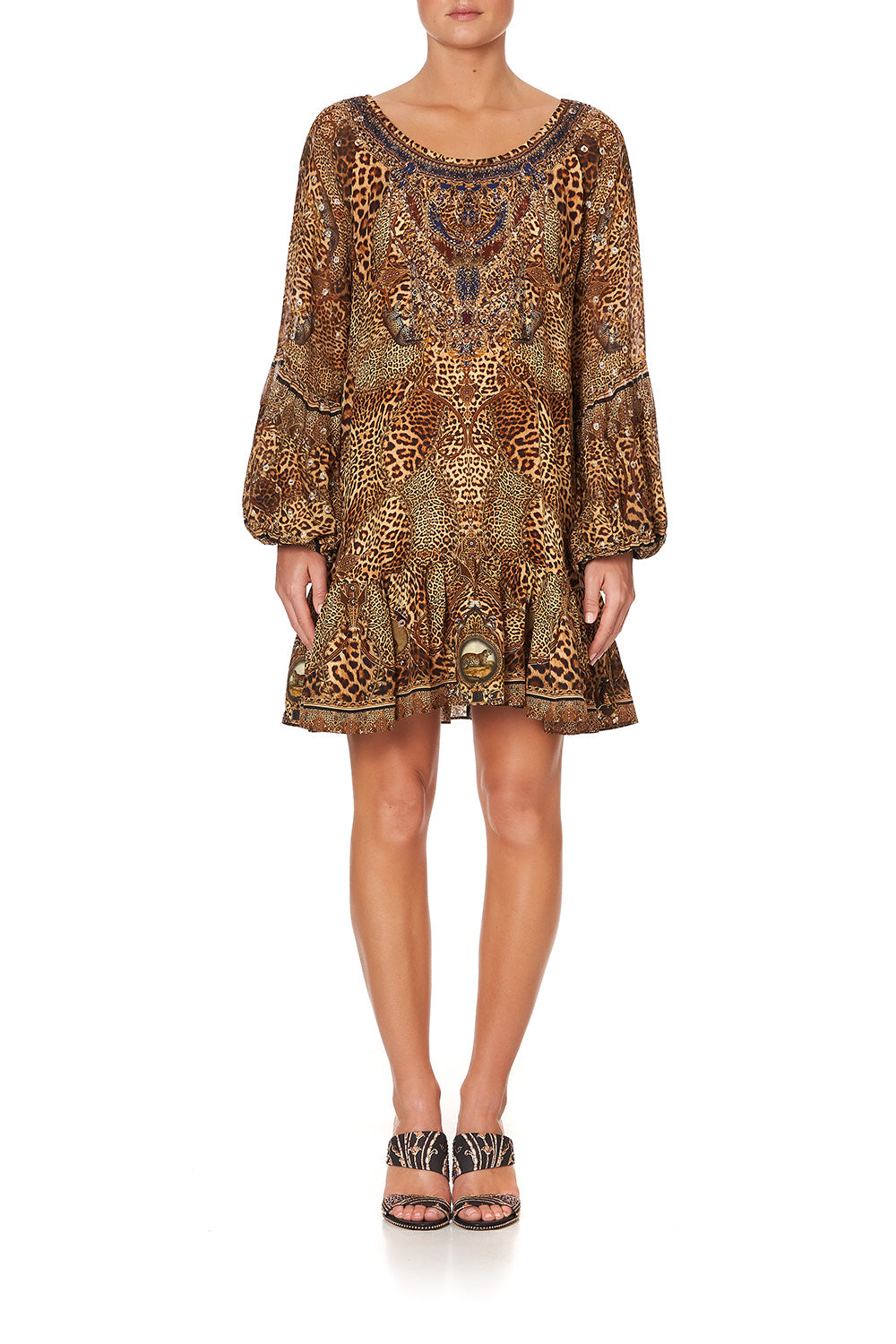 BLOUSON SLEEVE A LINE FRILL DRESS LADY LODGE