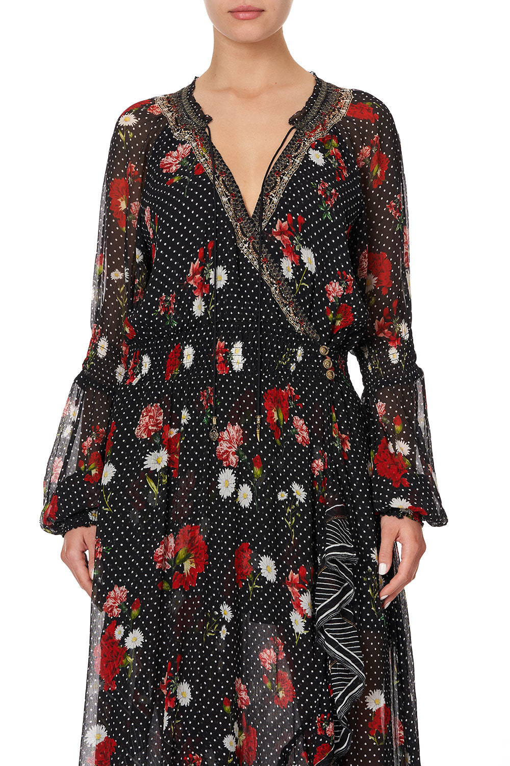 BLOUSON SLEEVE WRAP DRESS COASTAL PARISIENNE