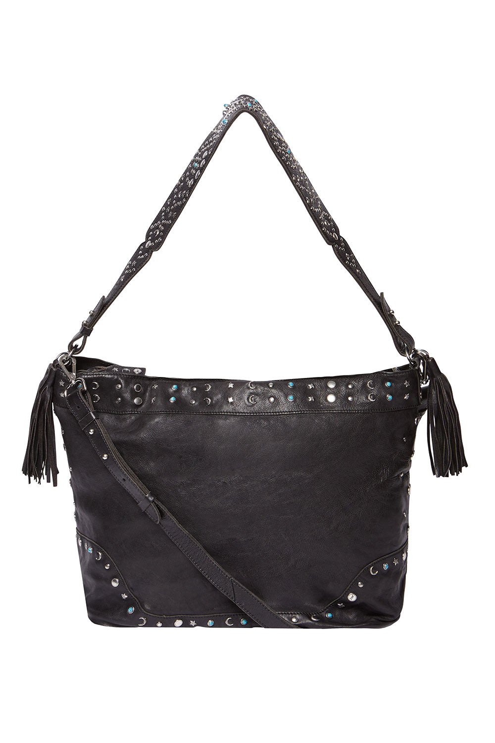LEATHER HOBO BLACK