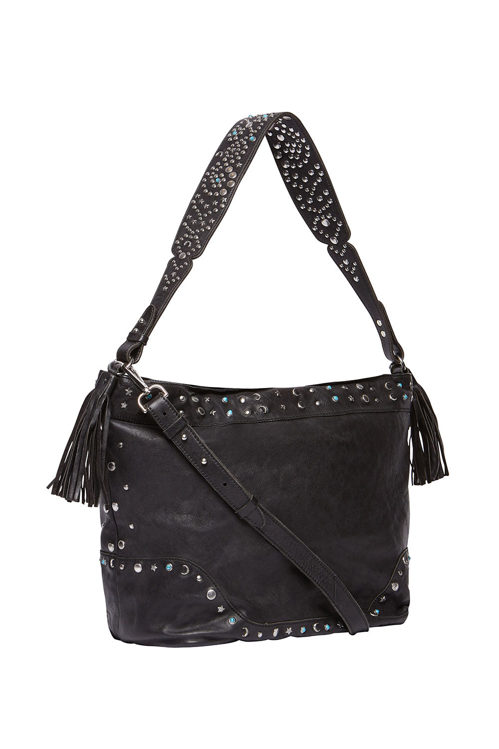 LEATHER HOBO BLACK