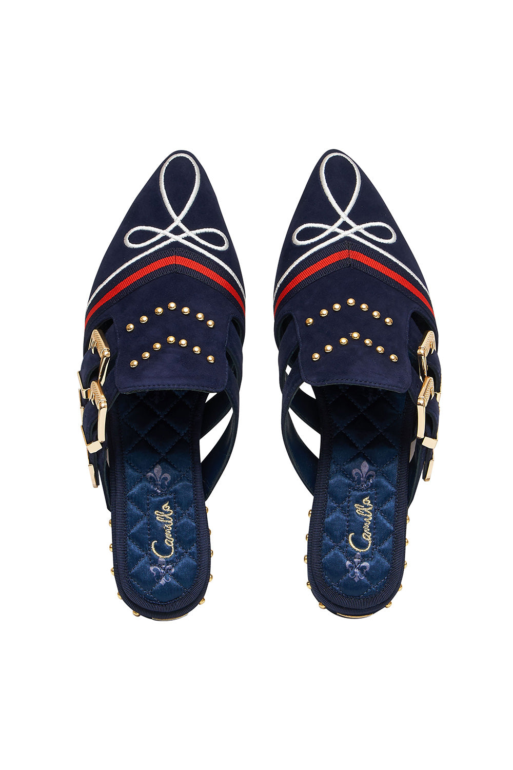 CAMILLA BUCKLE SLIPPER NAVY