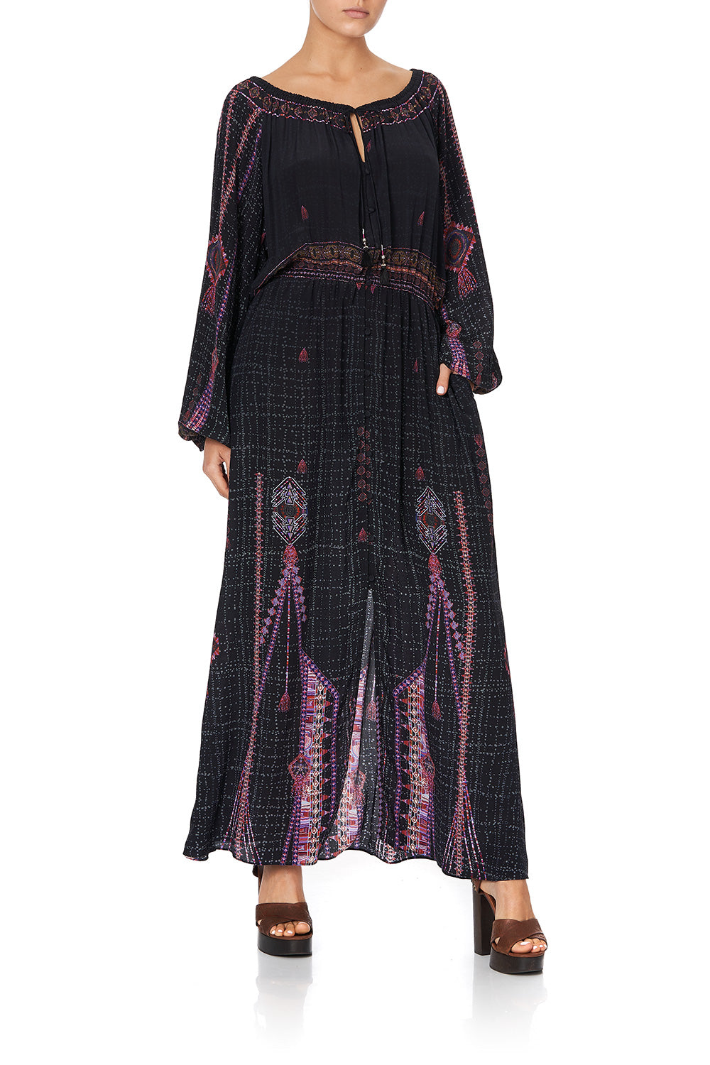 BUTTON DRESS WITH BLOUSON SLEEVE MINA MINA