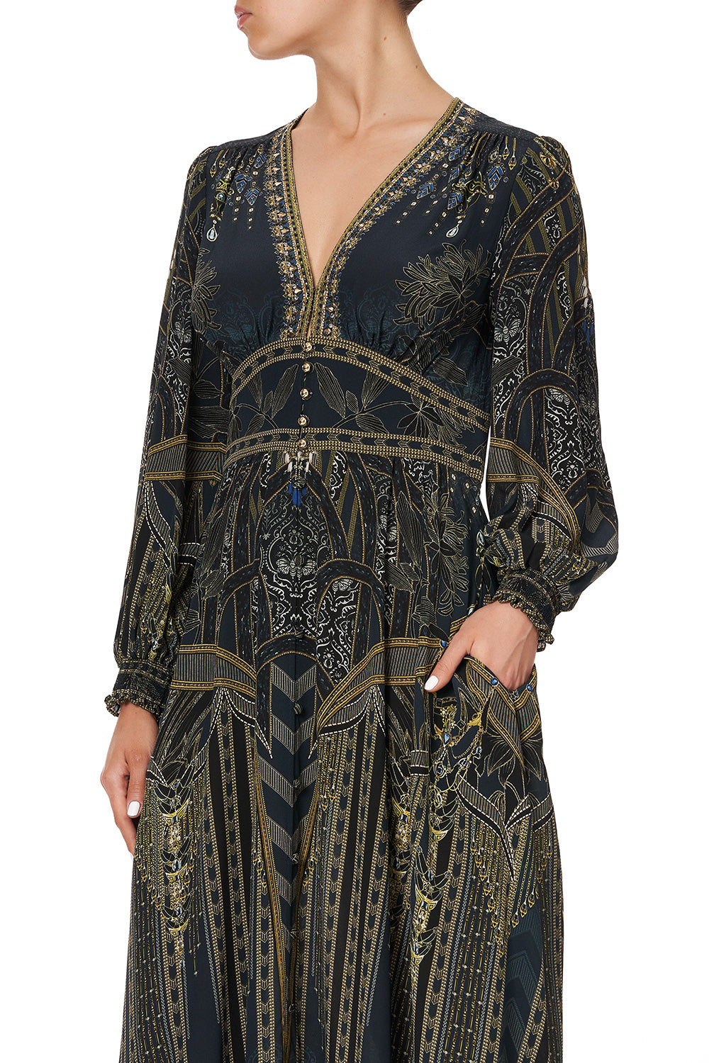 BUTTON DRESS WITH SHAPED WAISTBAND GREAT SCOTT