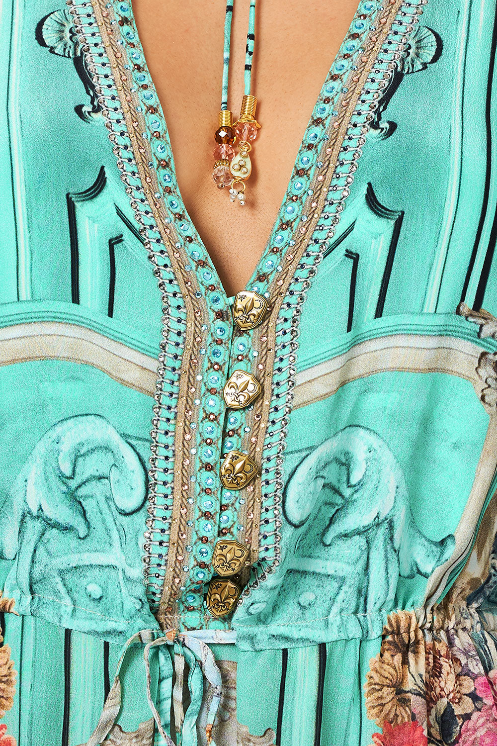 DRAWSTRING BUTTON UP DRESS I DREAM OF MARIE