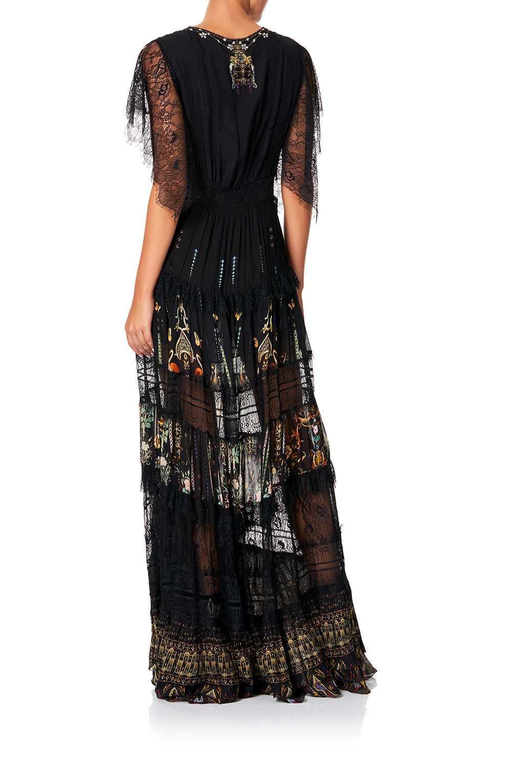 CAMILLA BUTTON UP DRESS WITH LACE INSERT REBELLE REBELLE