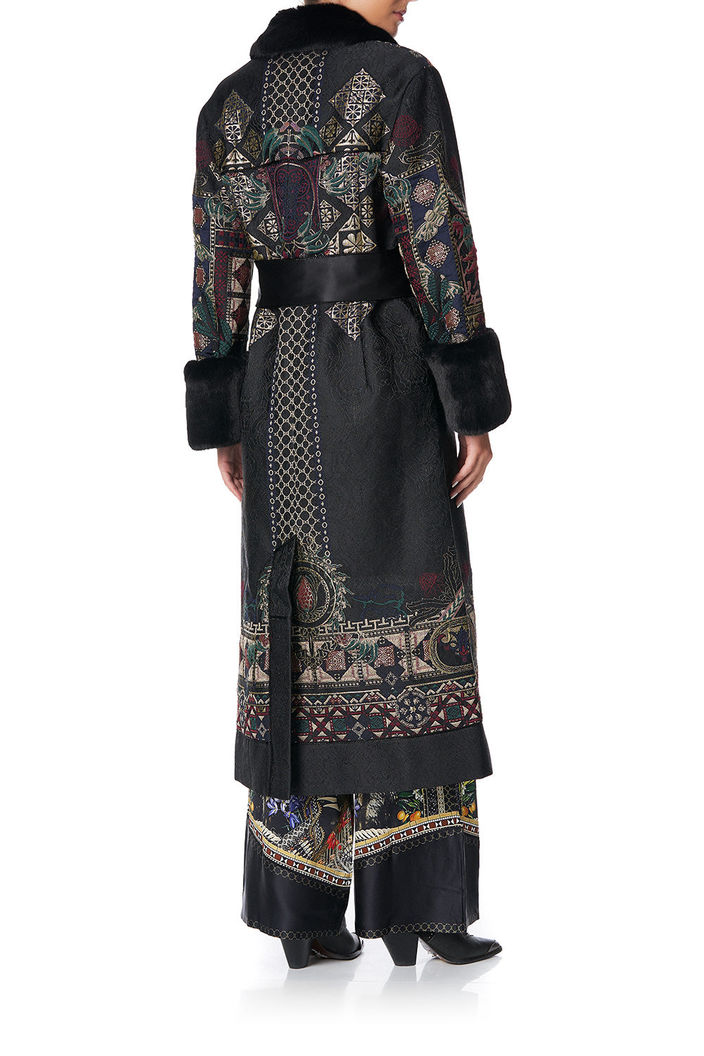 COAT WITH FAUX FUR CUFF AND COLLAR BOTANICAL CHRONICLES