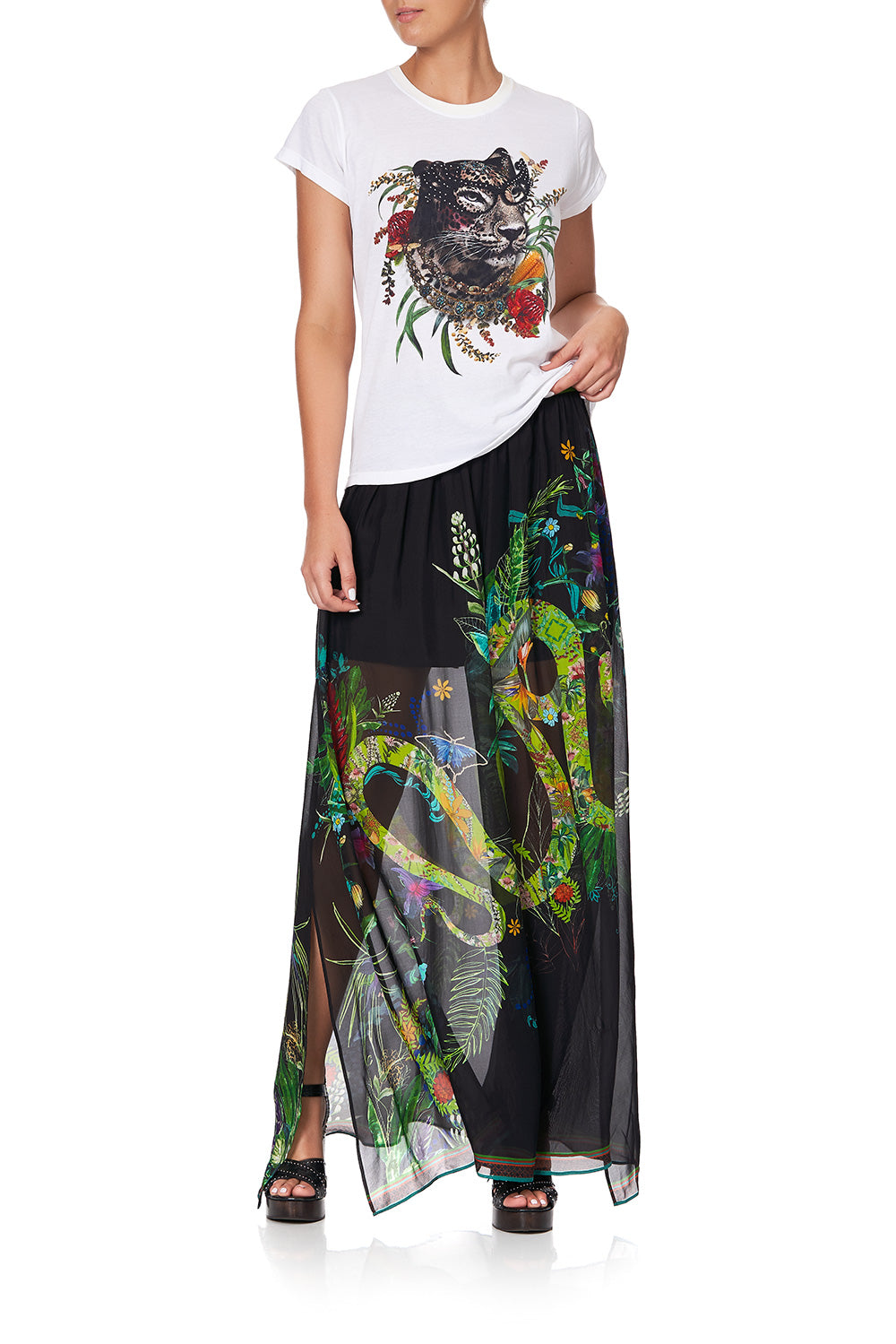 CURVED HEM FITTED TEE PARADISE CIRCUS