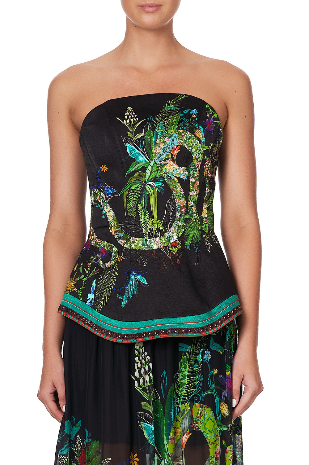 CURVED HEM ZIP DETAIL CORSET RIVER CRUISE