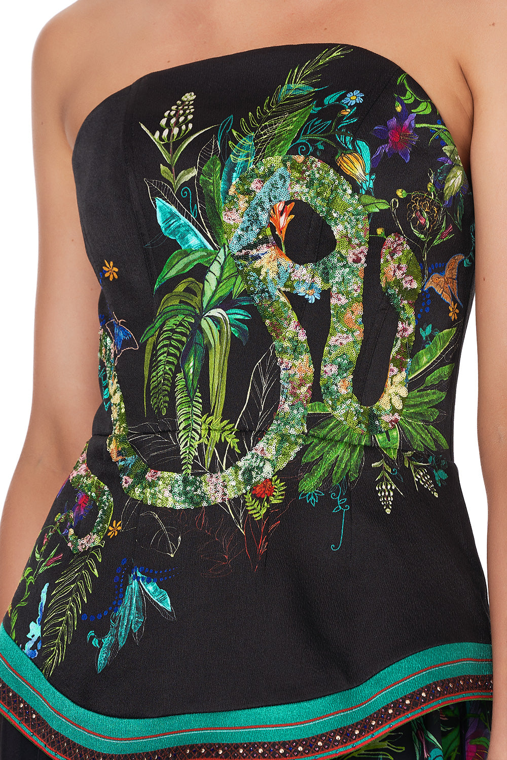 CURVED HEM ZIP DETAIL CORSET RIVER CRUISE