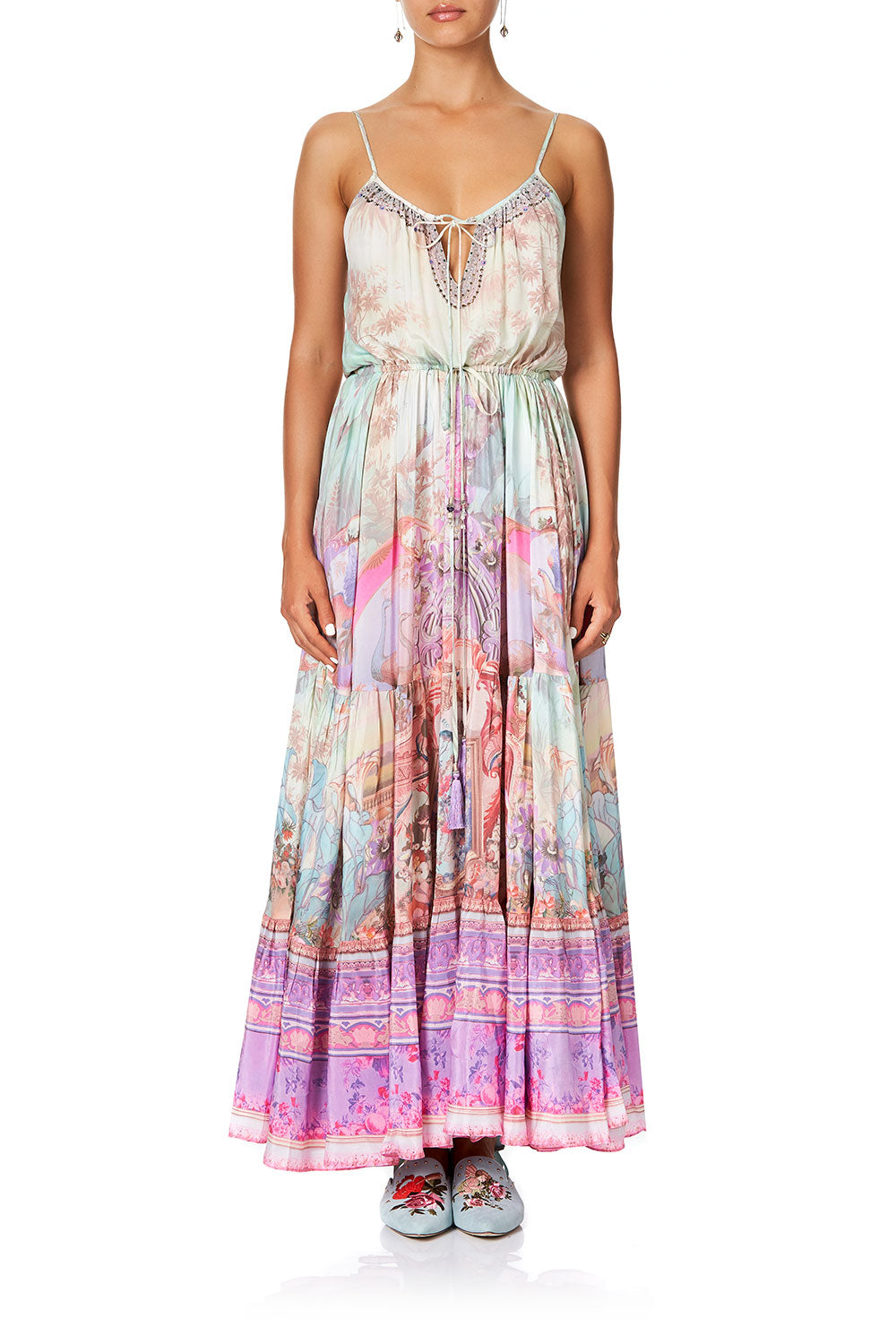 CAMILLA DRESS WITH FRONT TIE DETAIL ELECTRON LIBRE