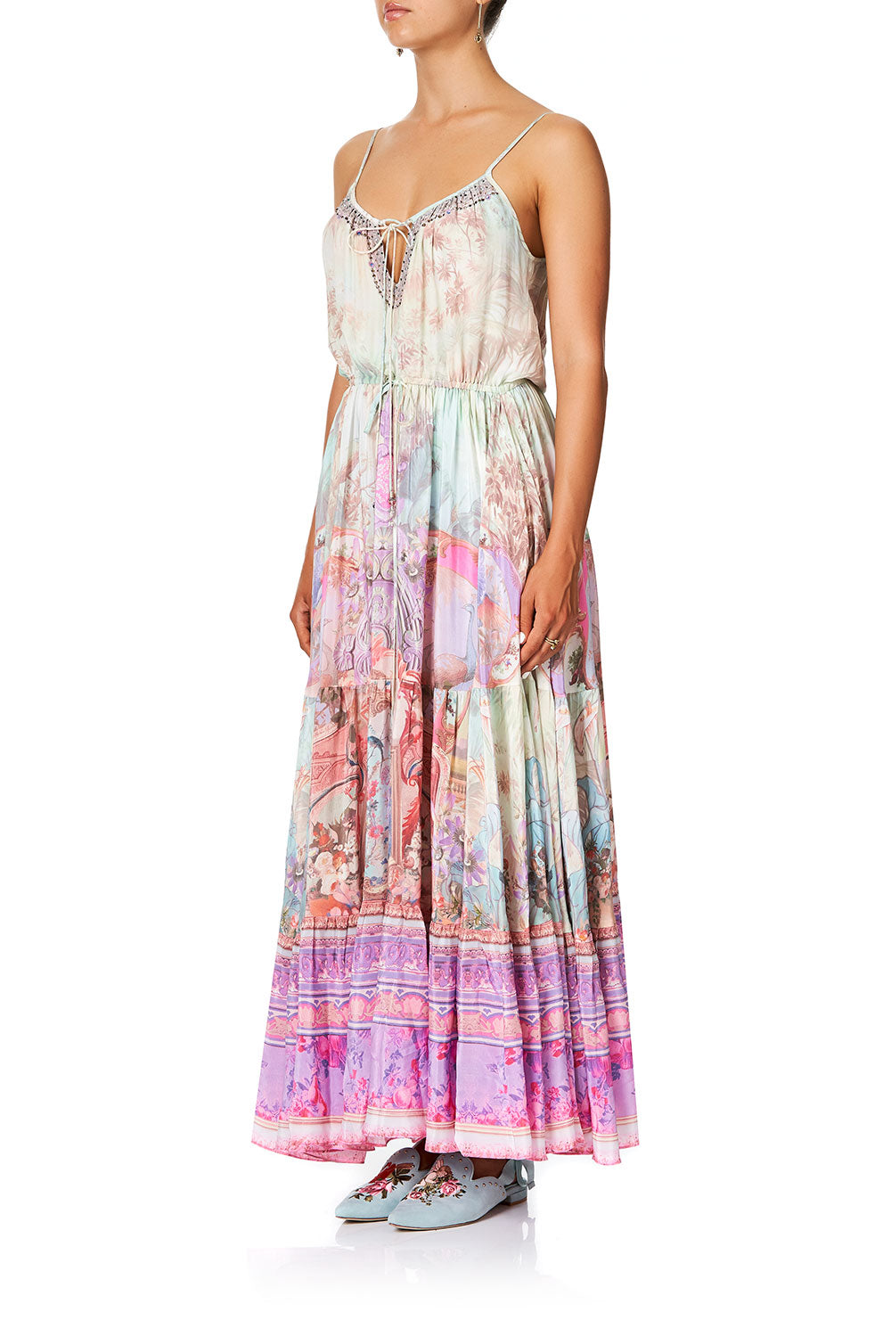 CAMILLA DRESS WITH FRONT TIE DETAIL ELECTRON LIBRE