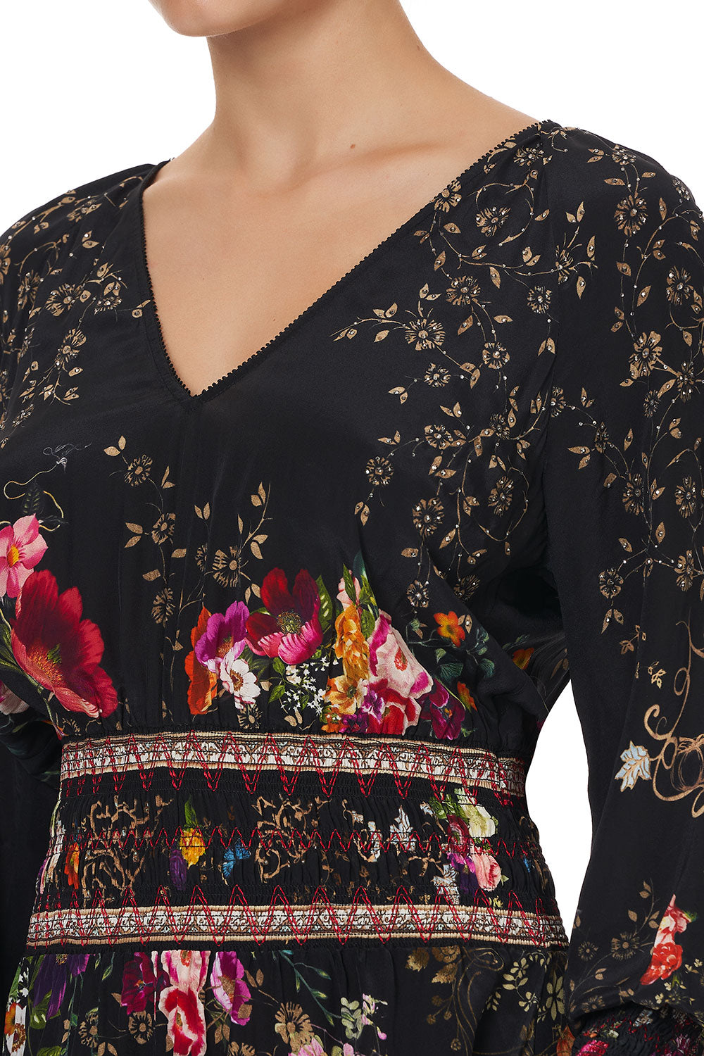 DRESS WITH SHIRRED DETAIL MIRROR MIRROR