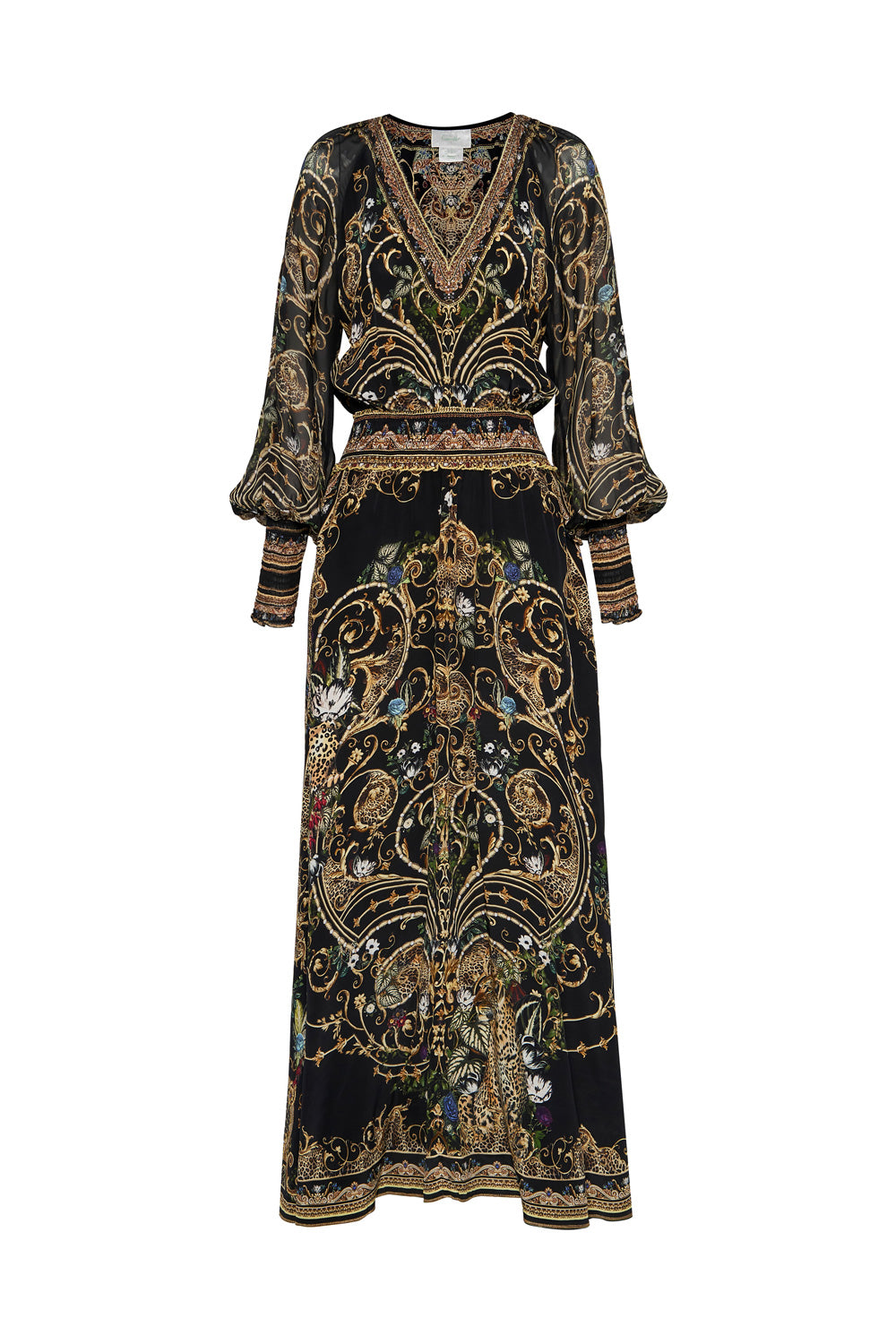 DRESS WITH SHIRRED WAIST AND CUFF STUDIO 54