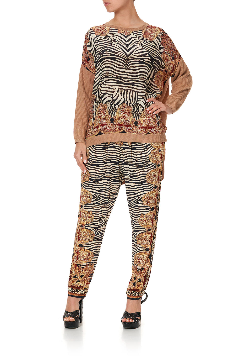 DROP SHOULDER BOX KNIT WILD FIRE