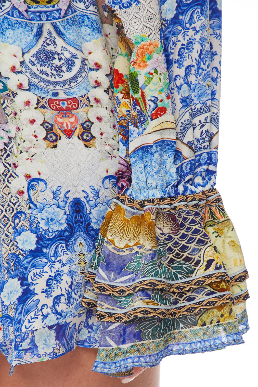 CAMILLA DROP SHOULDER FRILL PLAYSUIT GEISHA GATEWAYS