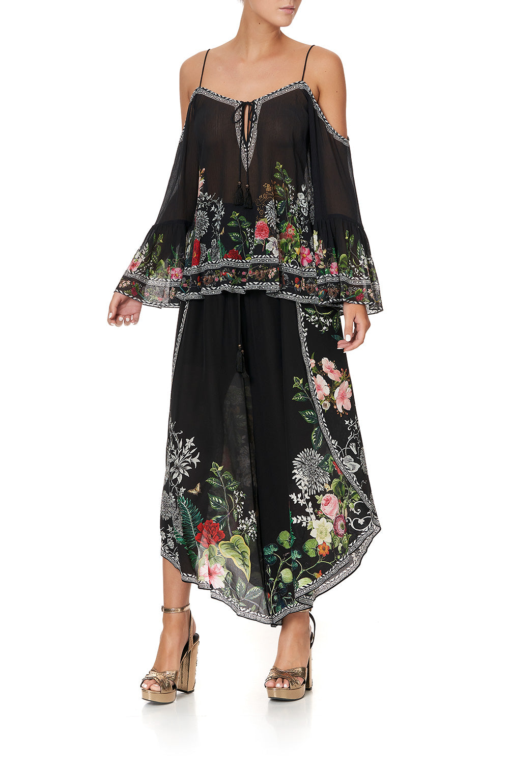 DROP SHOULDER TOP RAISED WITH WOLVES