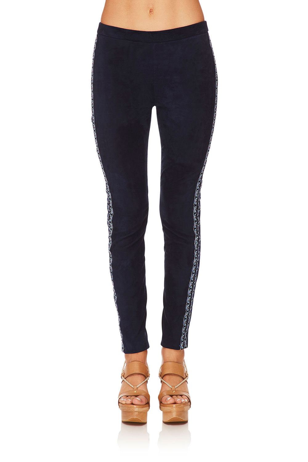 CAMILLA FOR THE FANS ELASTIC WAISTBAND SUEDE LEGGING
