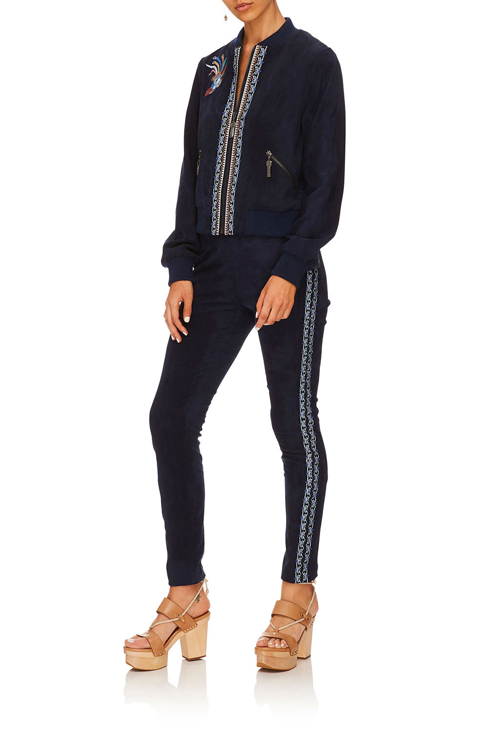 CAMILLA FOR THE FANS ELASTIC WAISTBAND SUEDE LEGGING