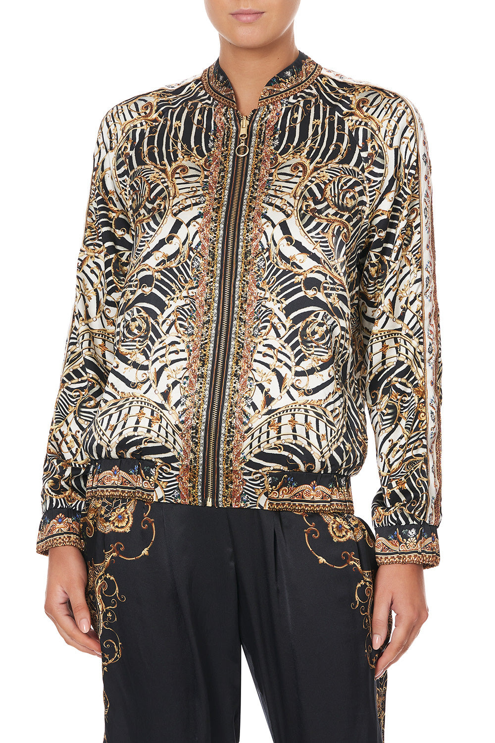 ENCASED ELASTIC RAGLAN BOMBER NIGHT WAITING FOR DAY