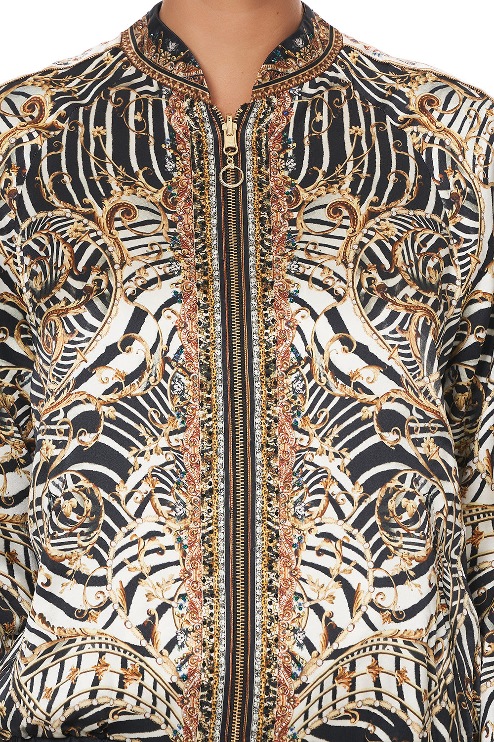 ENCASED ELASTIC RAGLAN BOMBER NIGHT WAITING FOR DAY