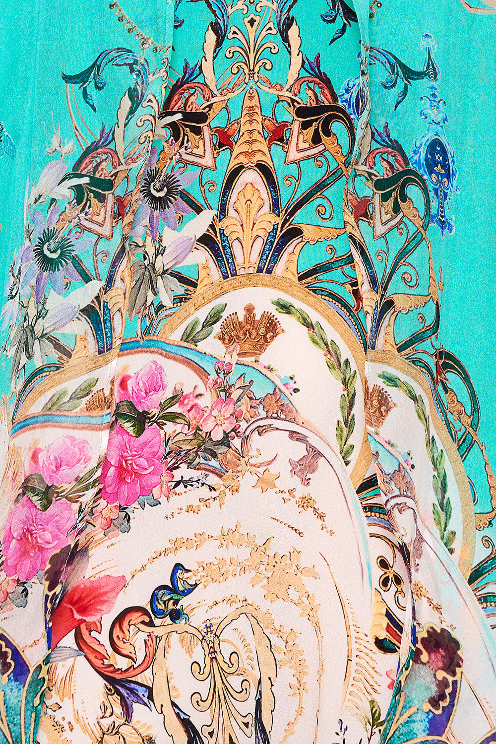 FLARED MINI WITH SHEER OVERLAY FLORAISON