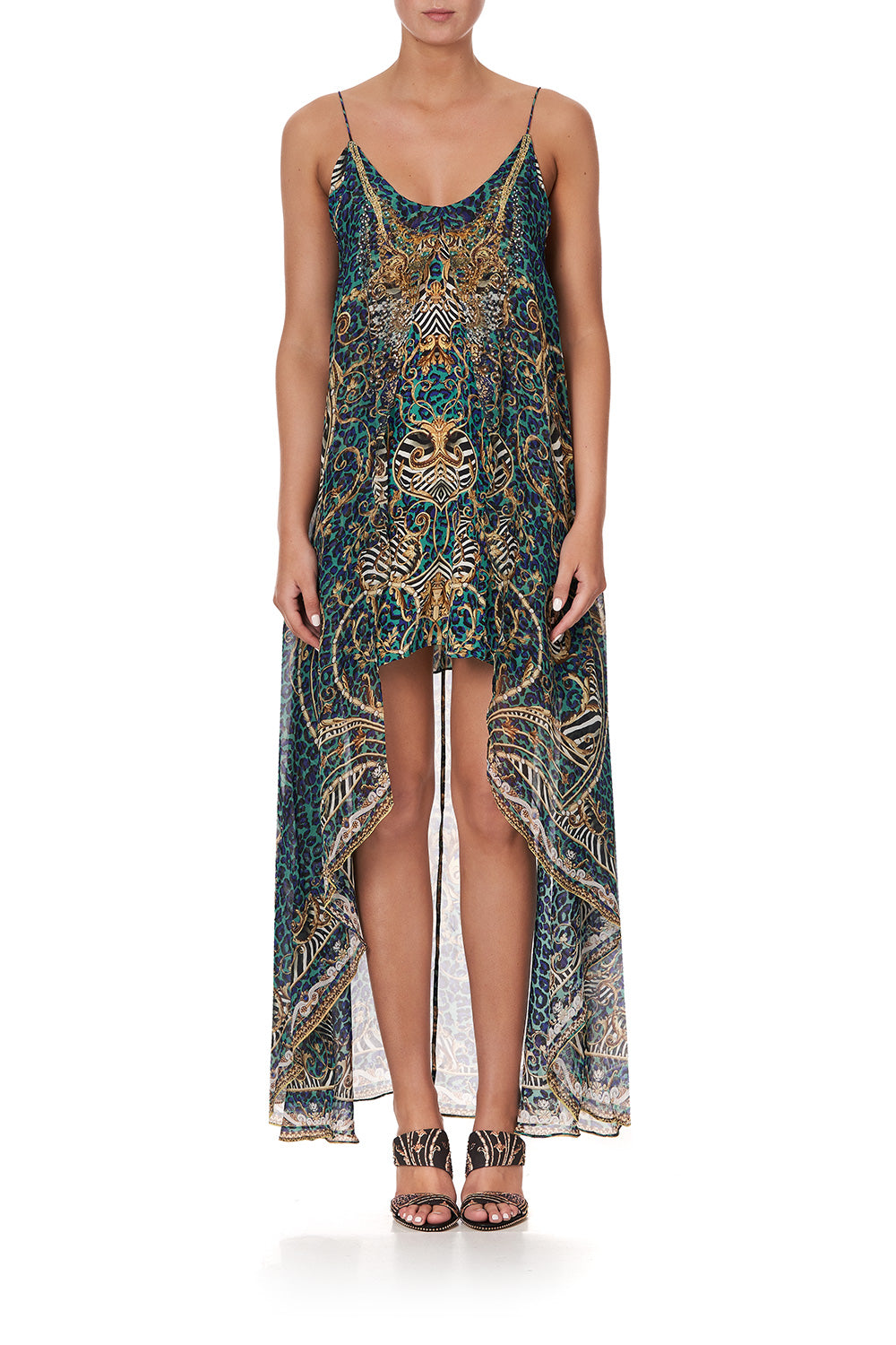 FLARED MINI WITH SHEER OVERLAY SHES GOT GRACE