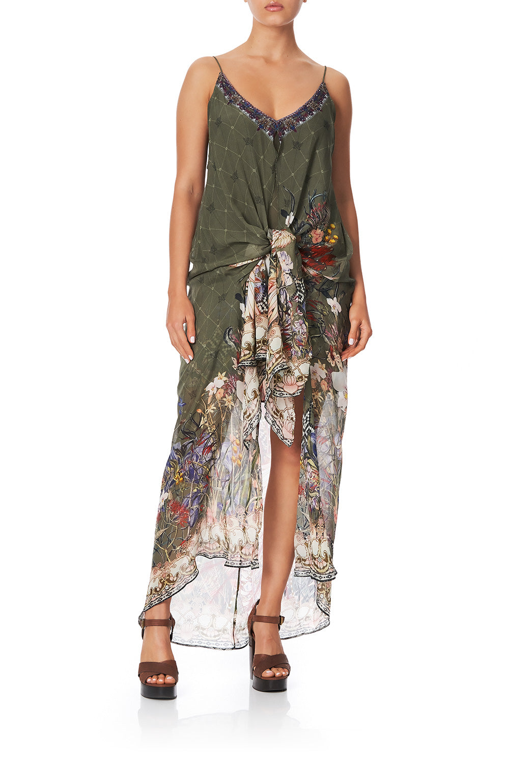 FLARED MINI WITH SHEER OVERLAY WATCHFUL WINGS