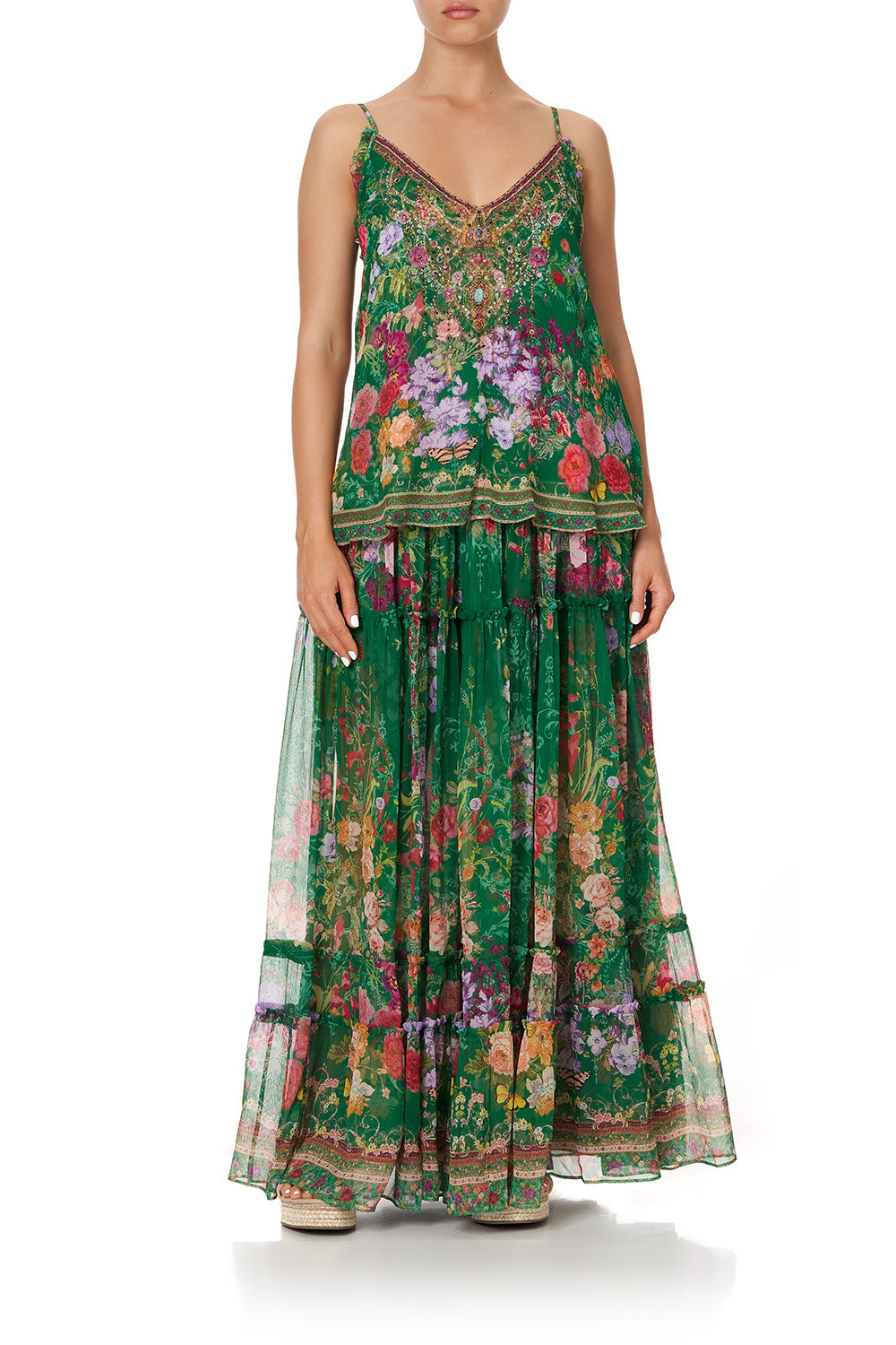 GATHERED CAMI WITH ADJUSTABLE STRAPS DIARIES FROM A VILLA