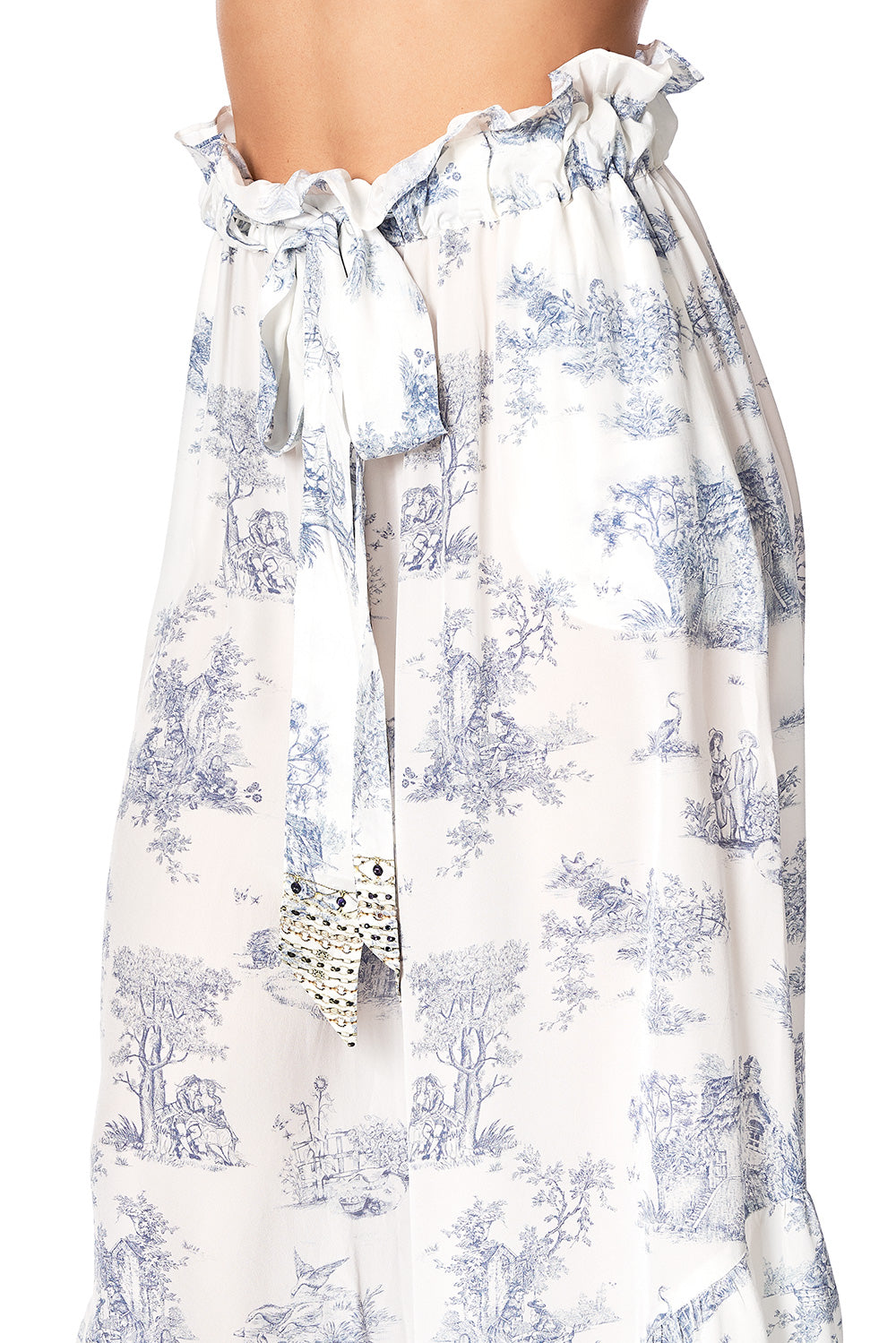 RUFFLE HEM PANTS WITH TIE SOUTHERN BELLE