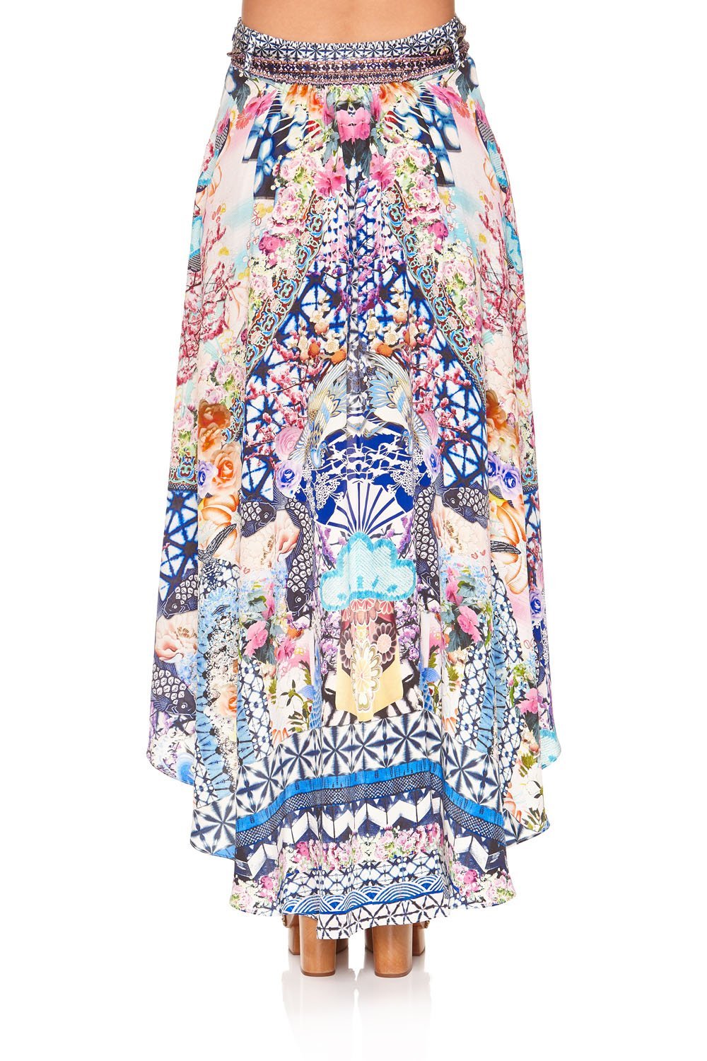 HIGH LOW SKIRT WITH WAIST TIE SHIBORI SHORES