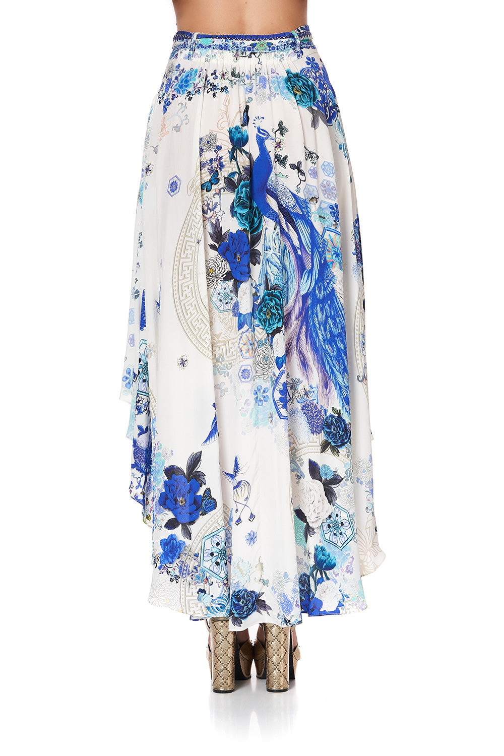 HIGH-LOW SKIRT WITH WAIST TIE WHITE SIDE OF THE MOON