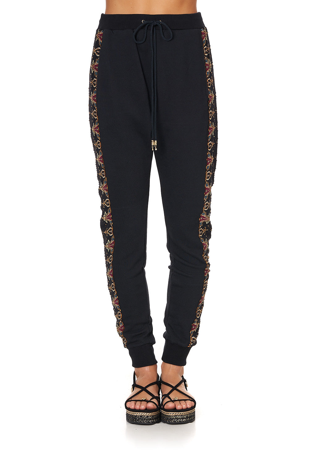 JERSEY AND SILK MIX DROP CROTCH PANT LADY LODGE