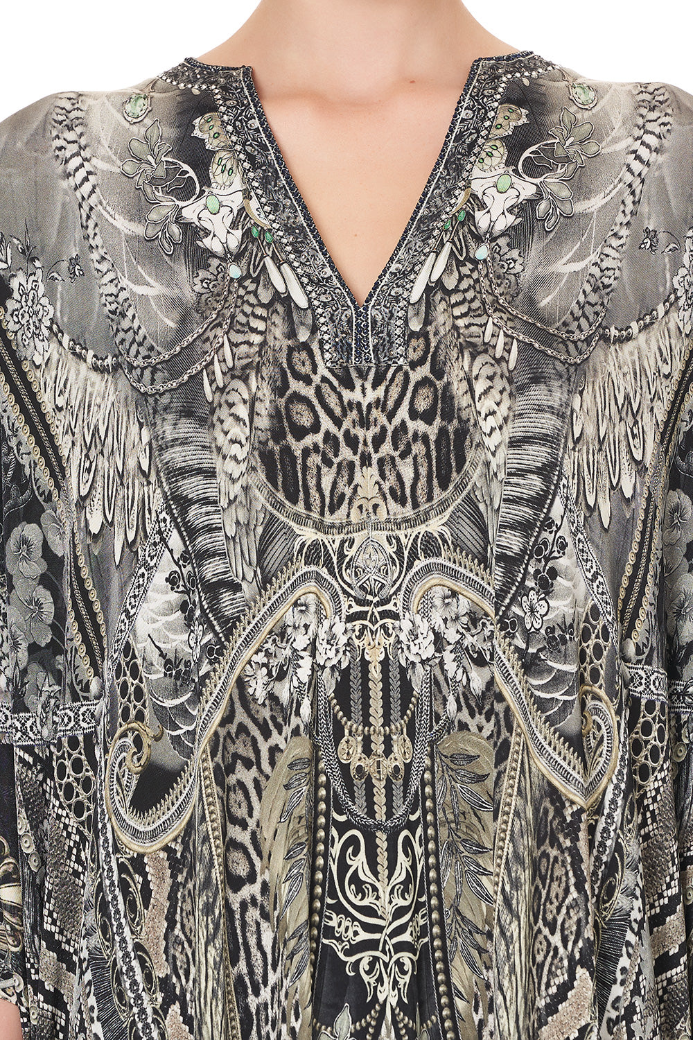 JERSEY LONG KAFTAN WITH ROUNDED HEM ONE TRIBE