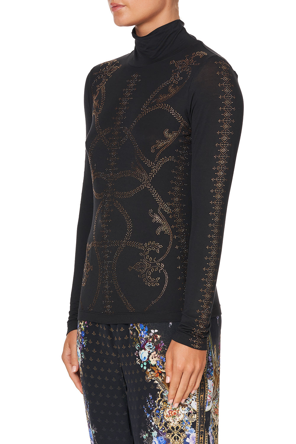 JERSEY TURTLENECK LUXE BLACK